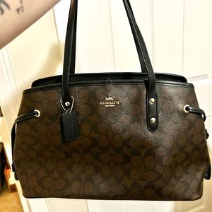 Coach Dark Monogram Satchel Bag